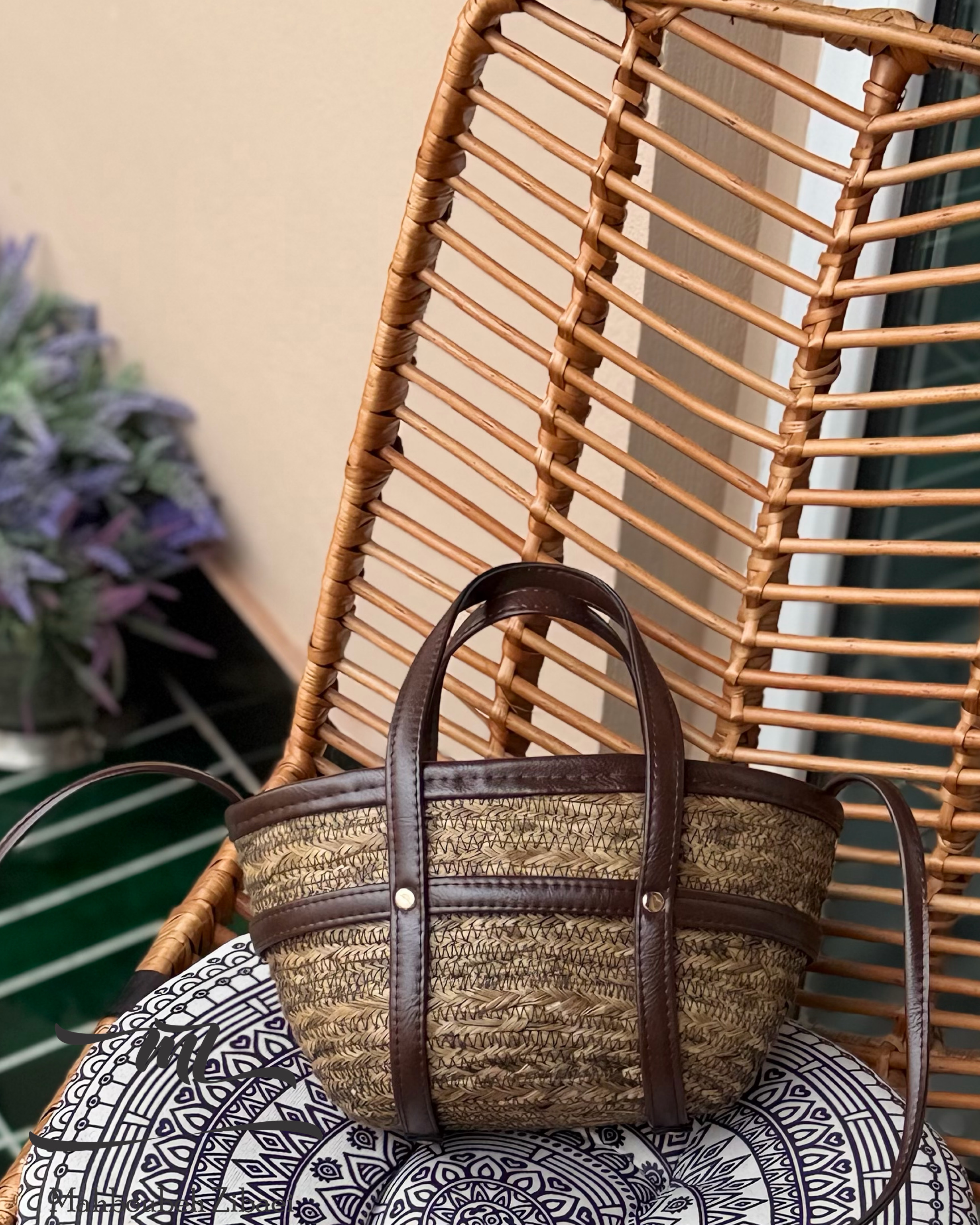 کیف حصیری قهوه ای