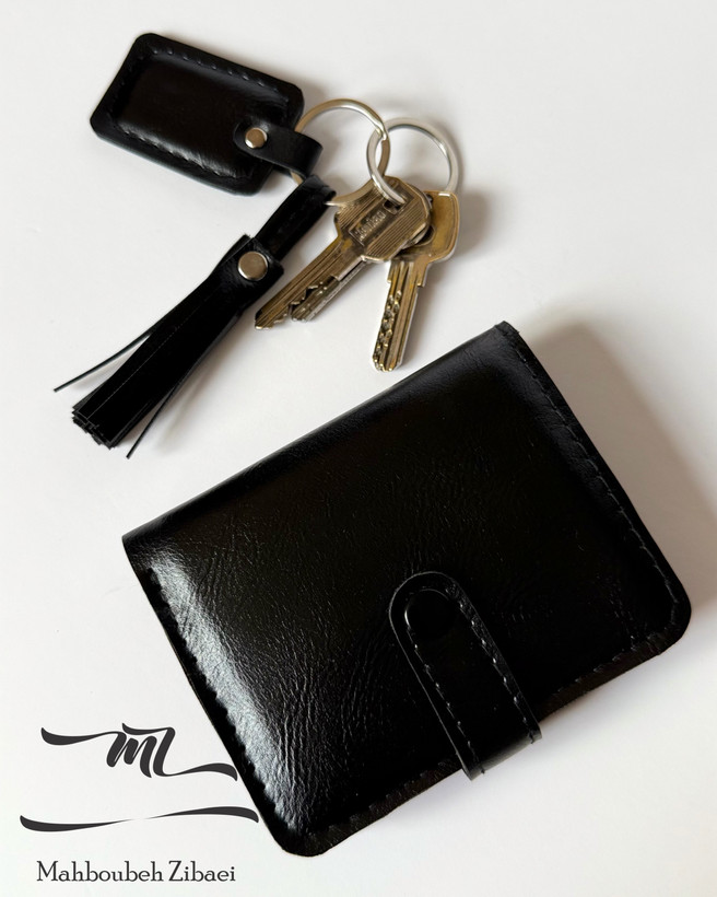کیف پول mz design رنگ مشکی چرمی